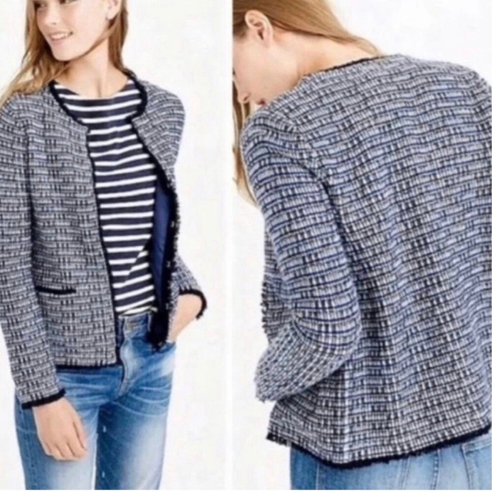 J.Crew Navy Tweed Lady Jacket - size small
